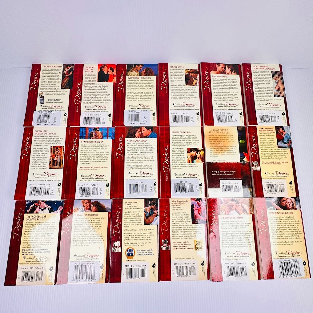 18x Silhouette Desire Romance Paperback Books/Novels – Multiple Titles/Authors