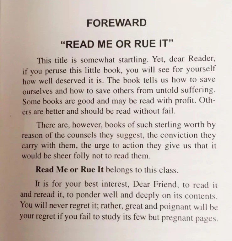 Read Me or Rue It by Paul O’Sullivan 1992 Catholic Purgatory Booklet