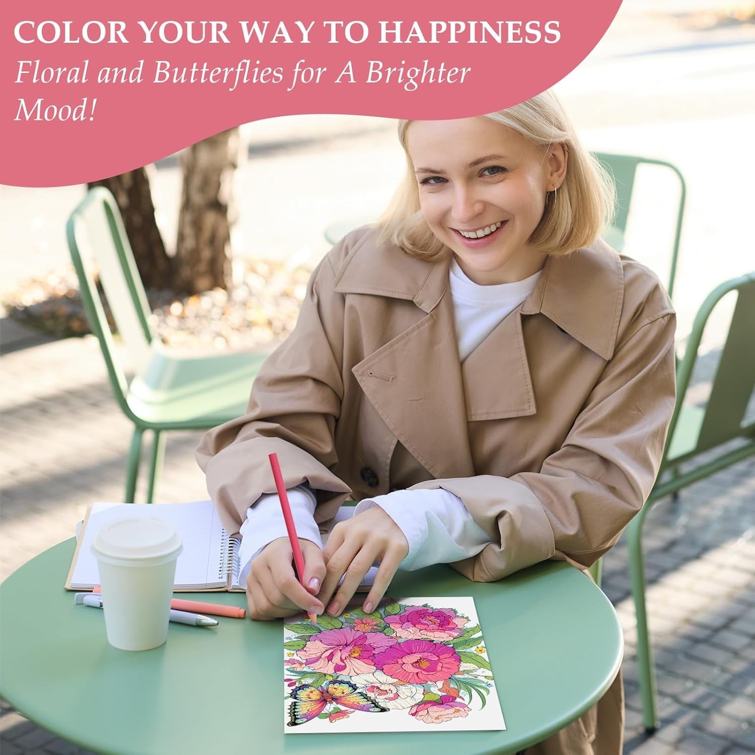 Coloring Book for Adults Relaxation, 24 Pages Adult Coloring Books for Women Str