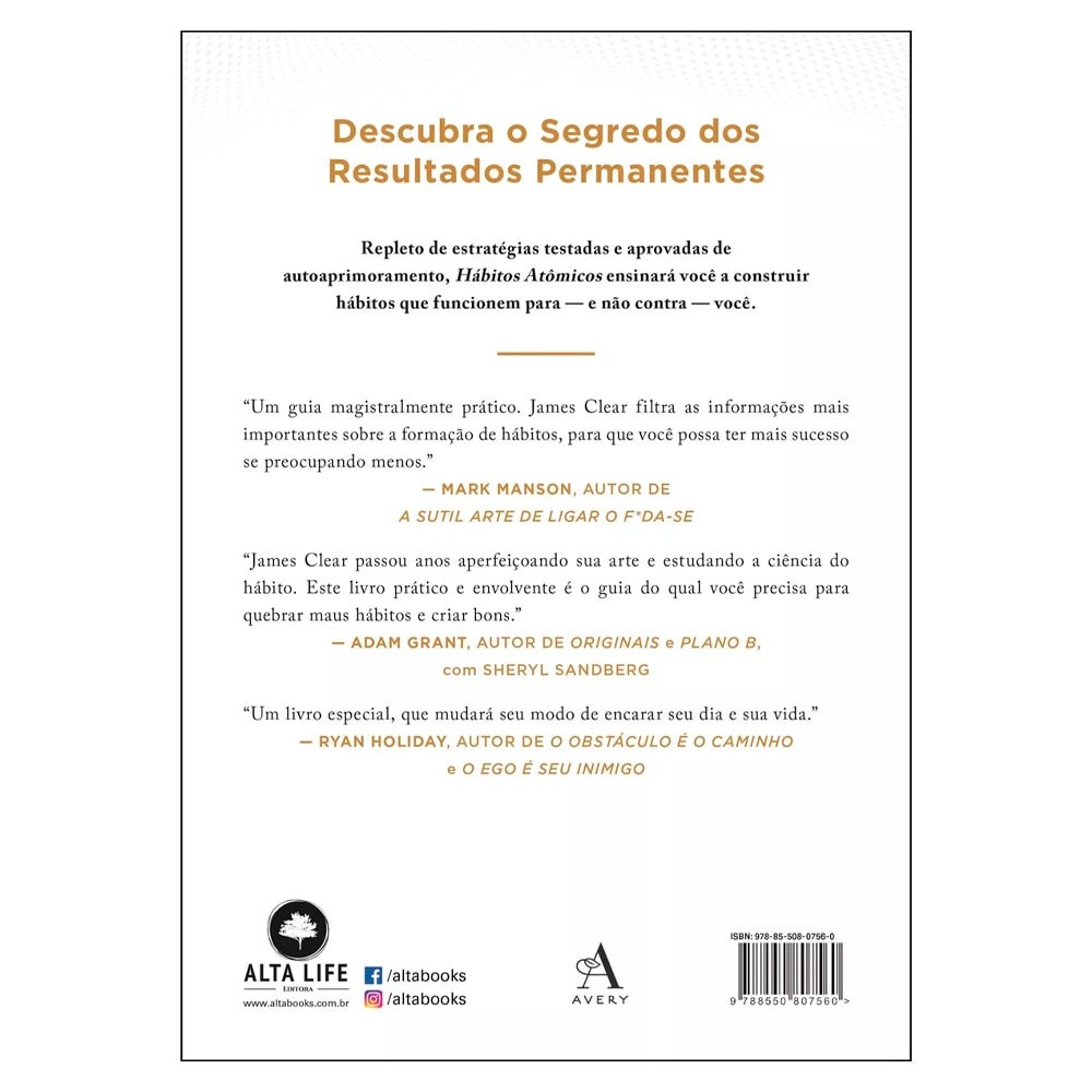 Livro: Habitos Atomicos – James Clear (Em Portugues do Brasil)