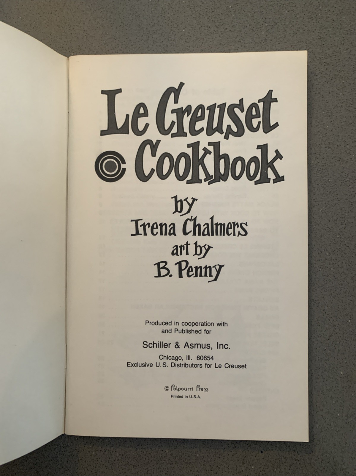 Vintage LE CREUSET Cookbook by Irena Chalmers Cast Iron Cooking Booklet