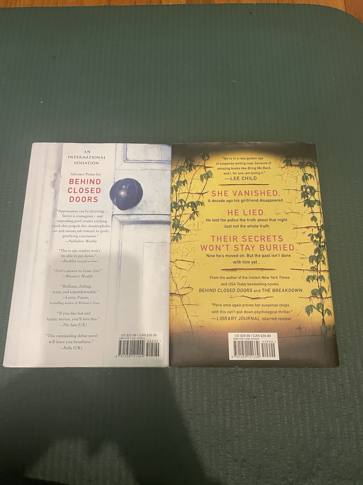 B A Paris Hardcover Bundle Behind Closed Doors Bring Me Back VG Thriller Set