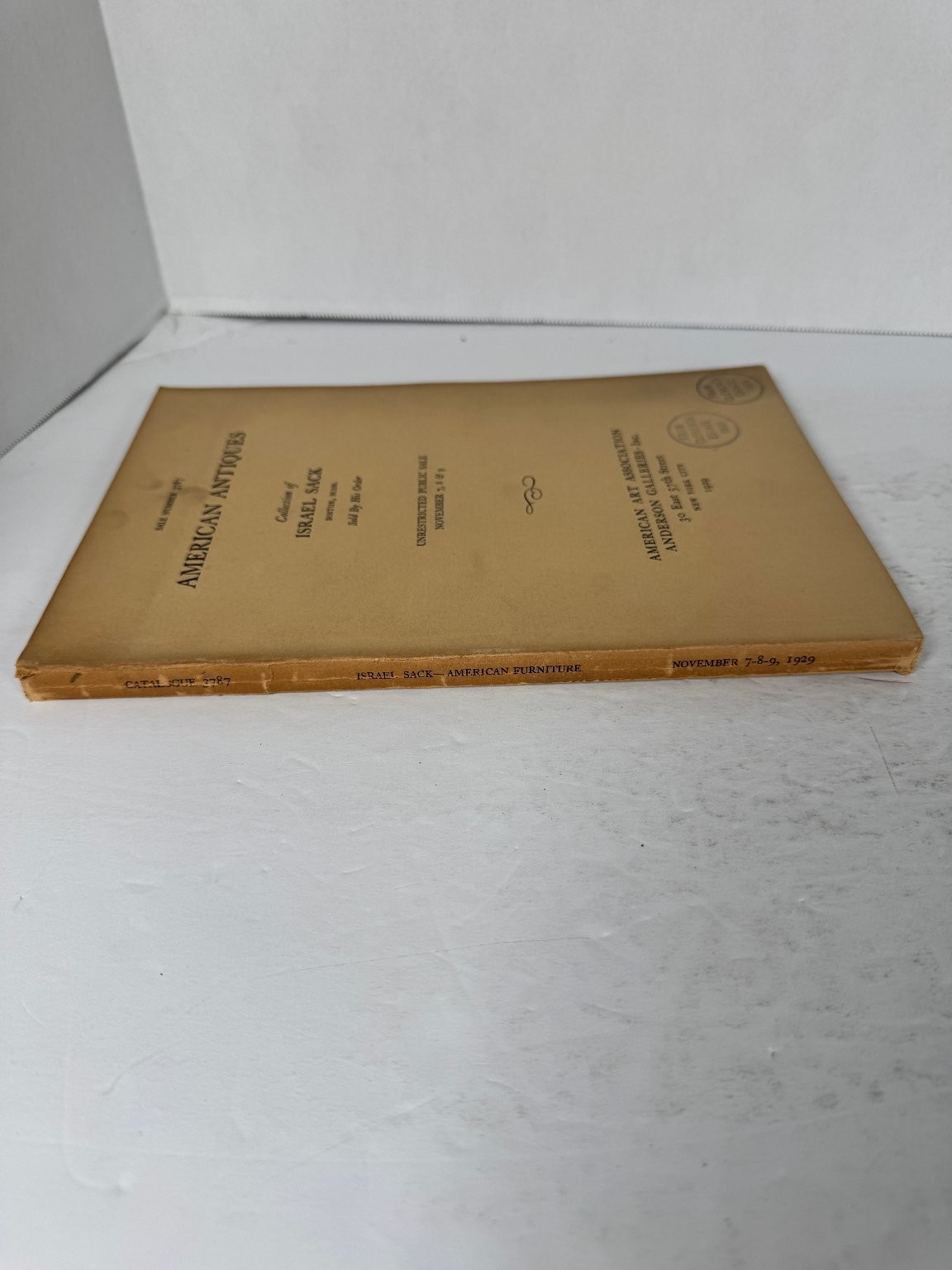 American Antiques Israel Sack Collection Auction Catalog Anderson Galleries NY