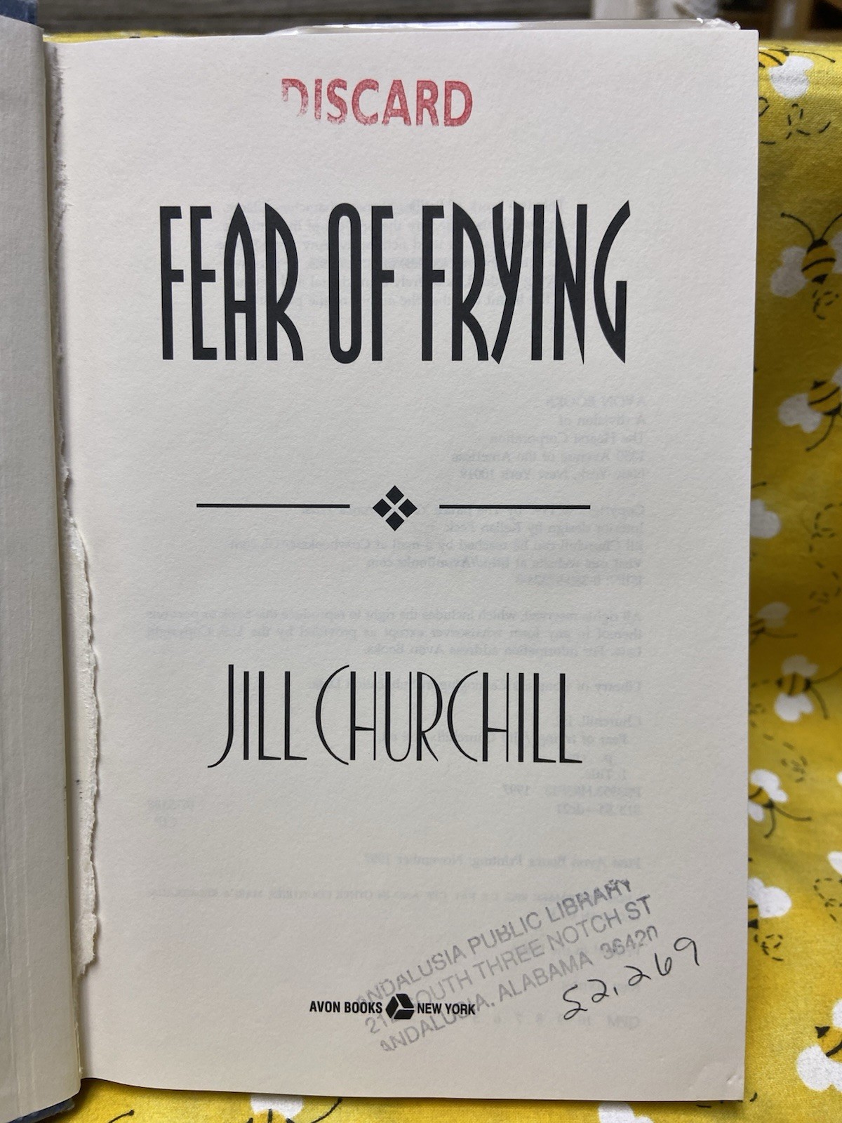 Fear of Frying by Janice Young Brooks and Jill Churchill 1997, Hardcover DJ