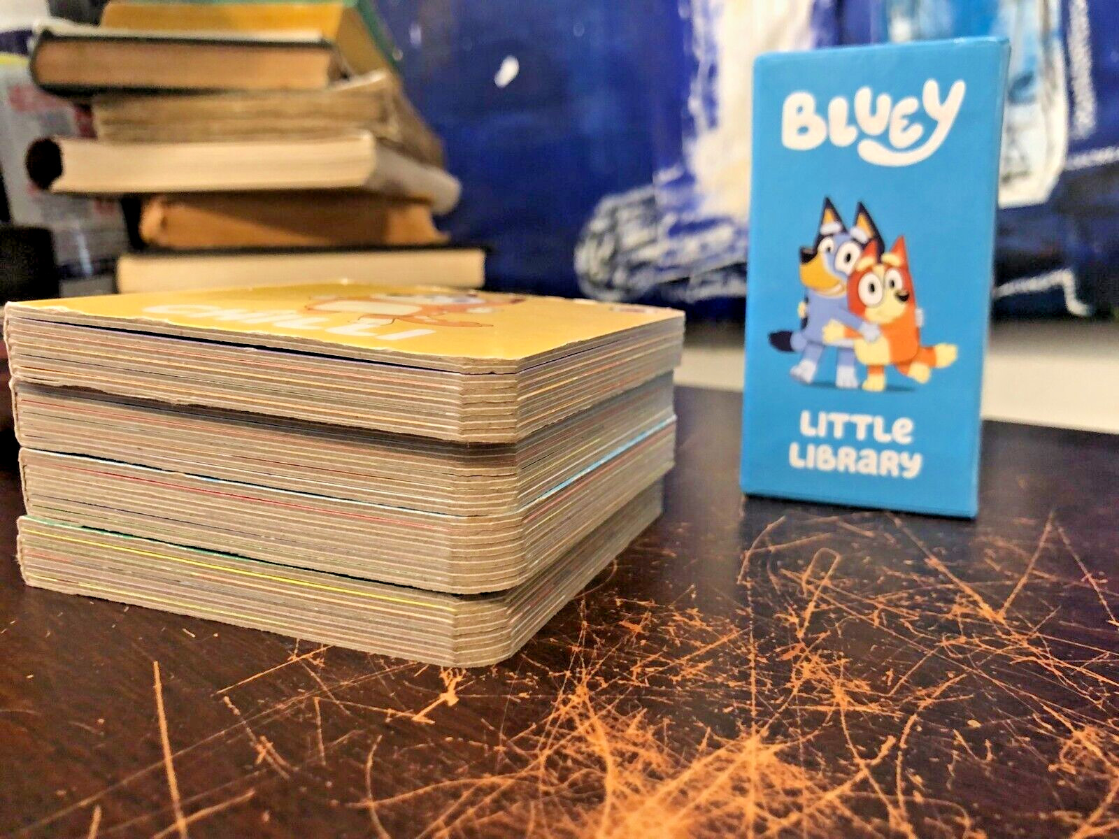 Bluey Little Library – 4 Board Books Make Jigsaw / BABY BOOKS LIKE NEW!