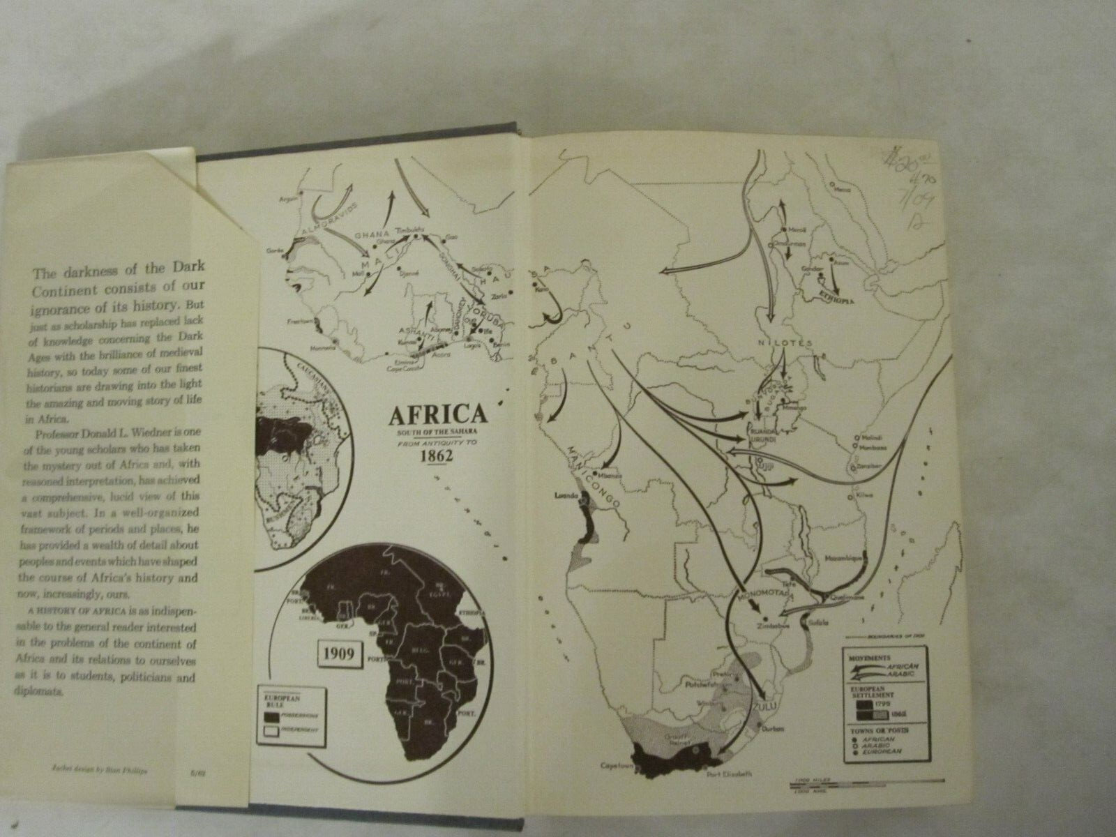 A History of Africa South of the Sahara, Hardcover 578 pages, 1962