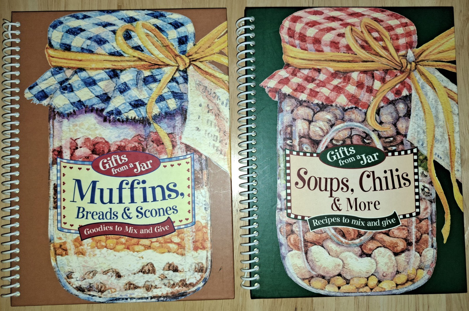 Lot of 2 Gifts from a Jar Cookbooks: Muffins Breads Scones & Soups Chilis More