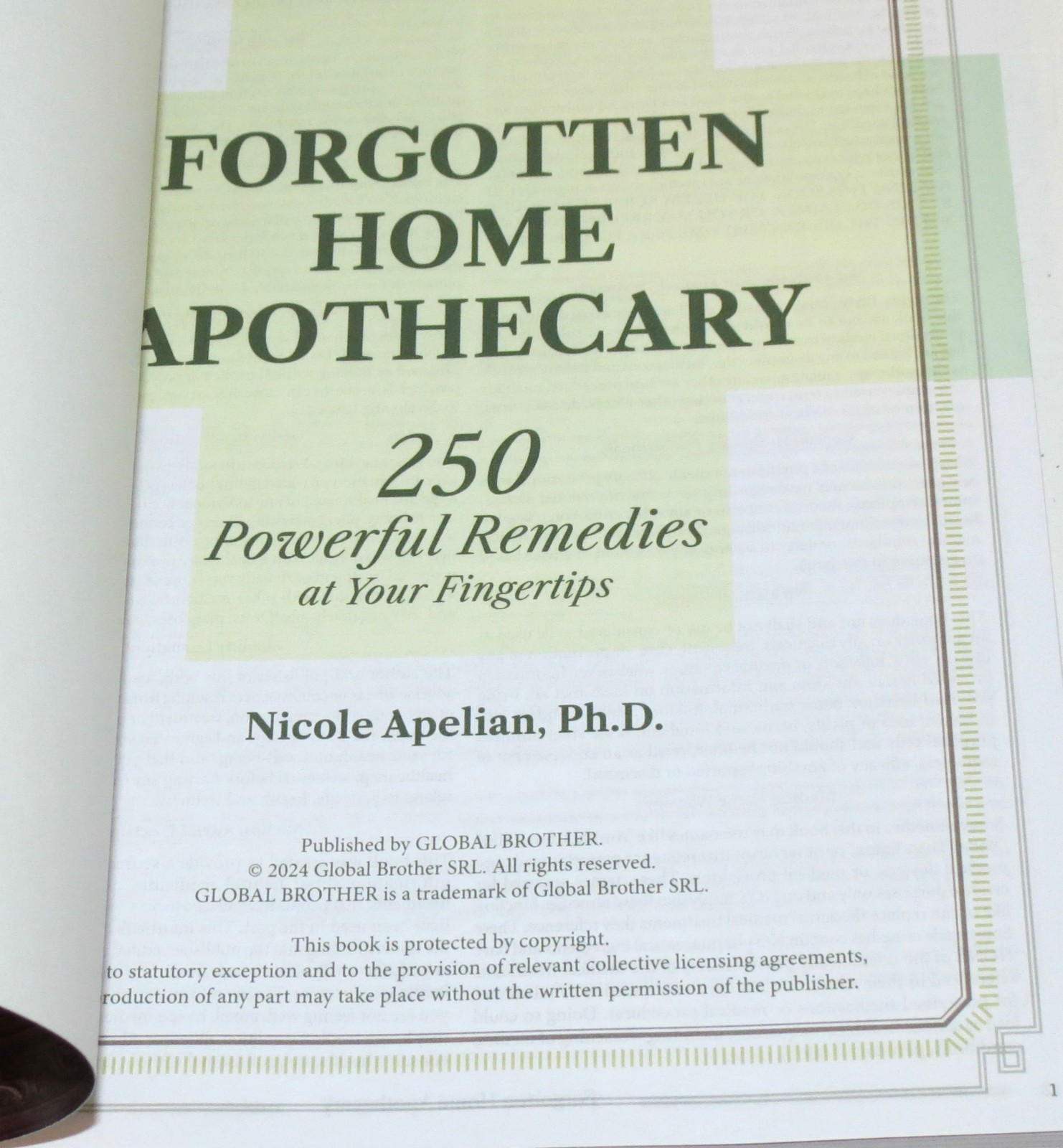 Forgotten HOME APOTHECARY 250 Powerful Remedies Nicole Apelian SB 2024 Preppers