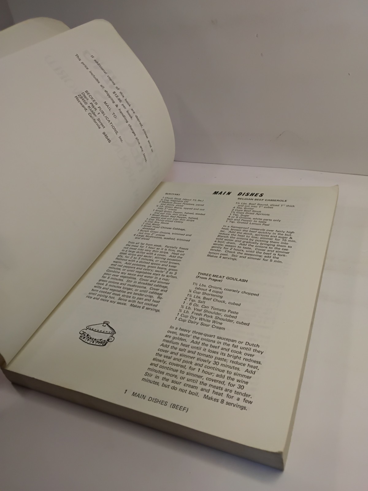 Prize Winning Recipes From Around The World, 1982 Becker Publications, 270 pages