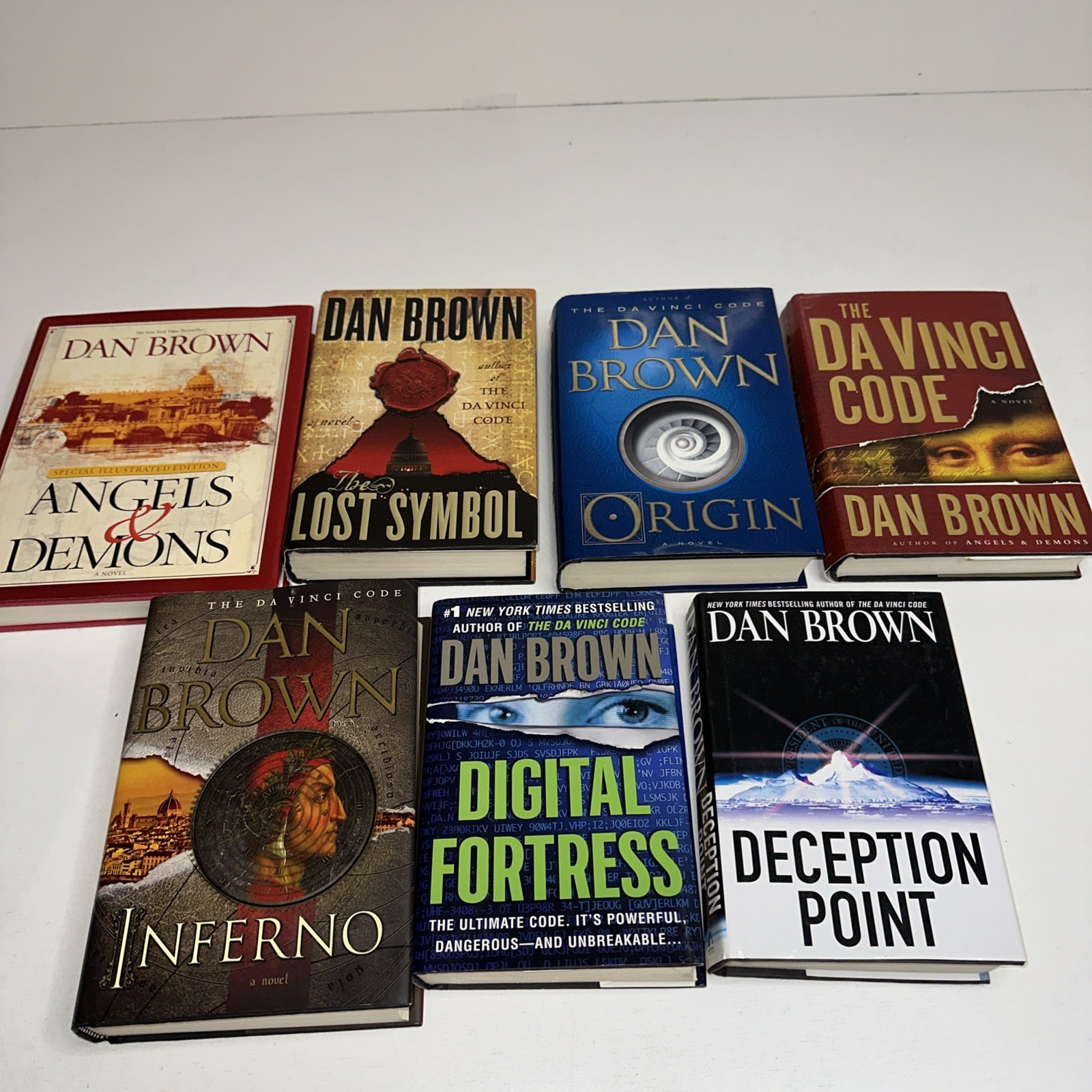Dan Brown 7 Hardcover Book Lot Robert Langdon Series Set 1-7 HCDJ