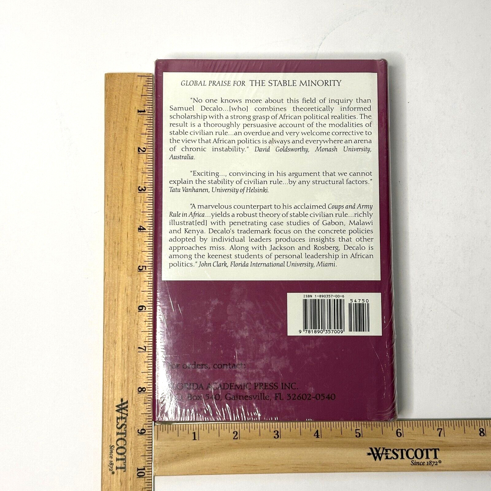 The Stable Minority: Civilian Rule in Africa, Decalo (1998, HC/DJ, New/Sealed)