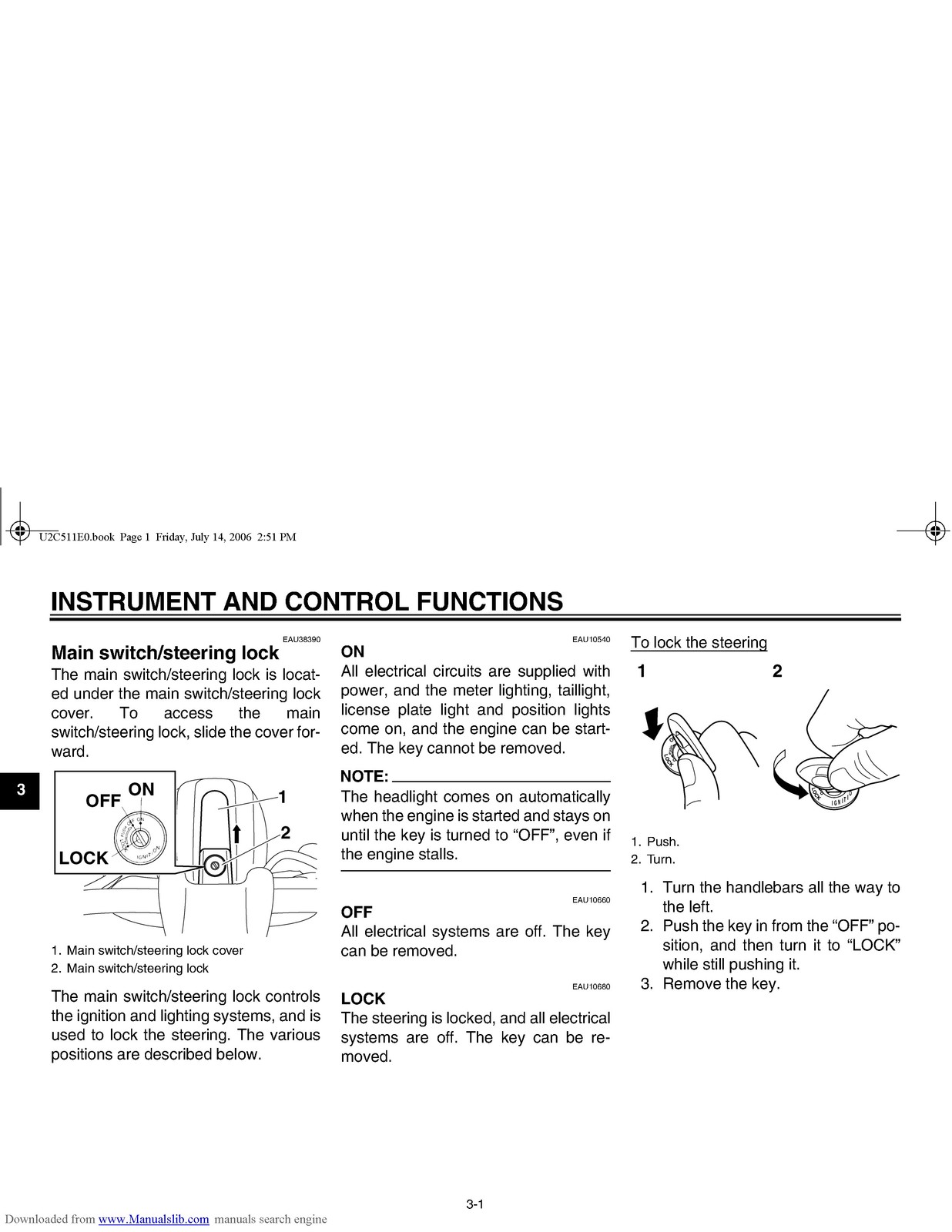 YAMAHA XV19CTSW XV19CTW XV19CTMW Owners Manual – STEEL WIRE BOUND – TOUGH COVERS