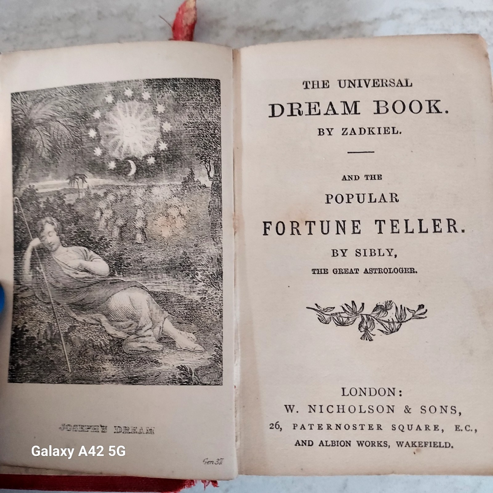 Antique Book: Universal Dream Book by Zadkiel/ Popular Fortune Teller by Sibly