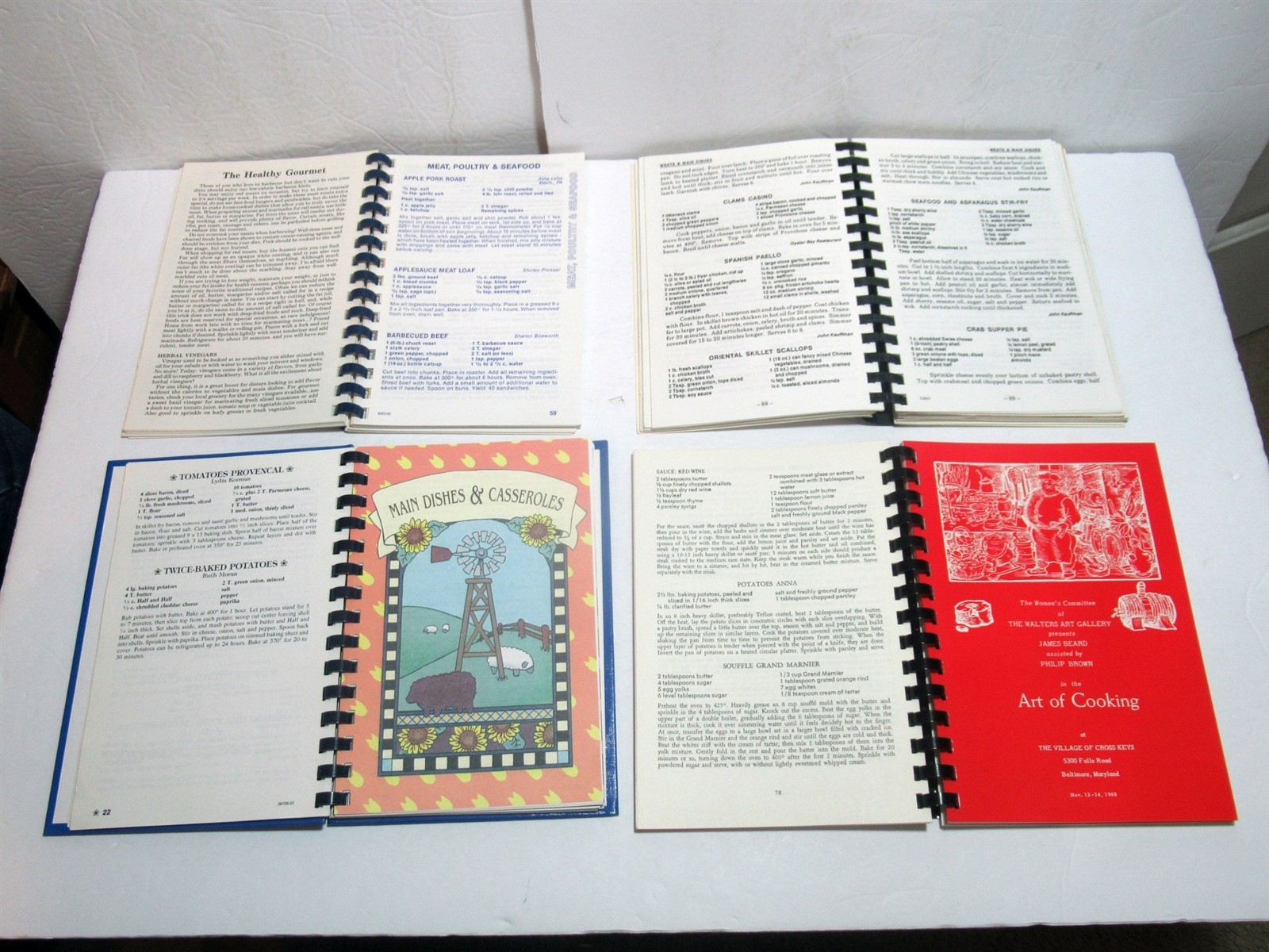 Lot 7 Vtg Community Charity Museum Spiral Cookbooks Cherished Recipes