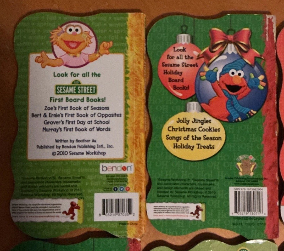 Bendon SESAME STREET Shaped Board Books Lot of 8 Beginnings & First Books 2000’s