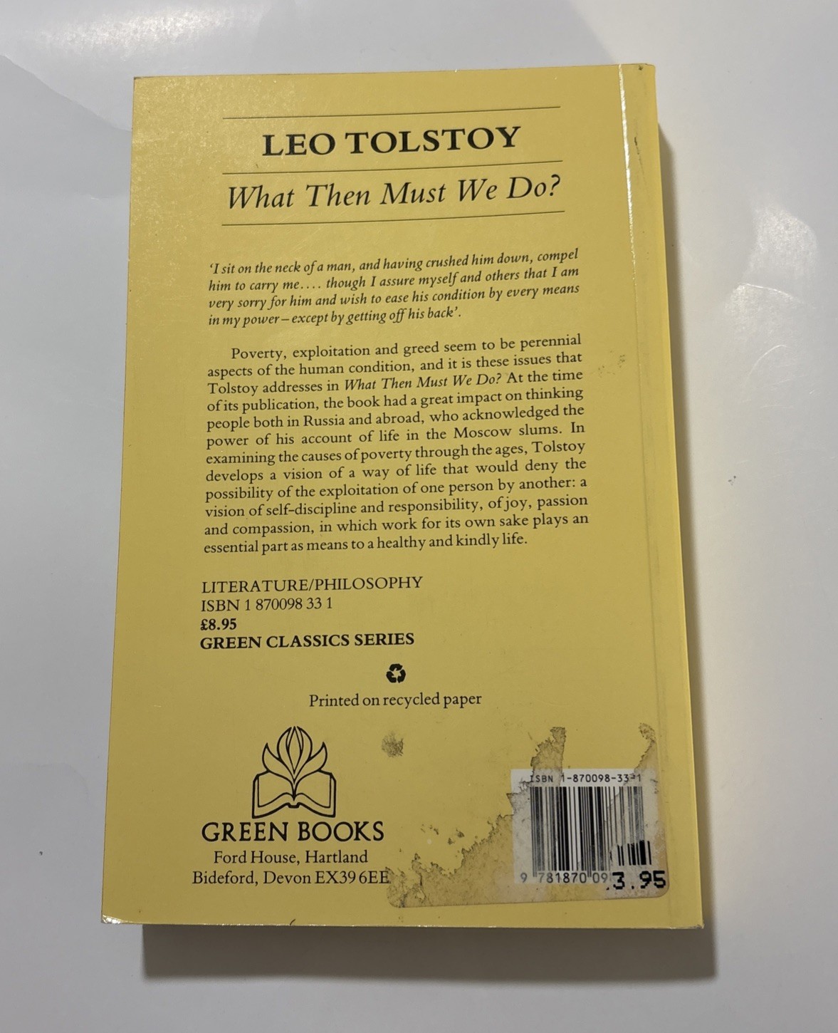 What Then Must We Do? By Leo Tolstoy / Russian Non Fiction Classic