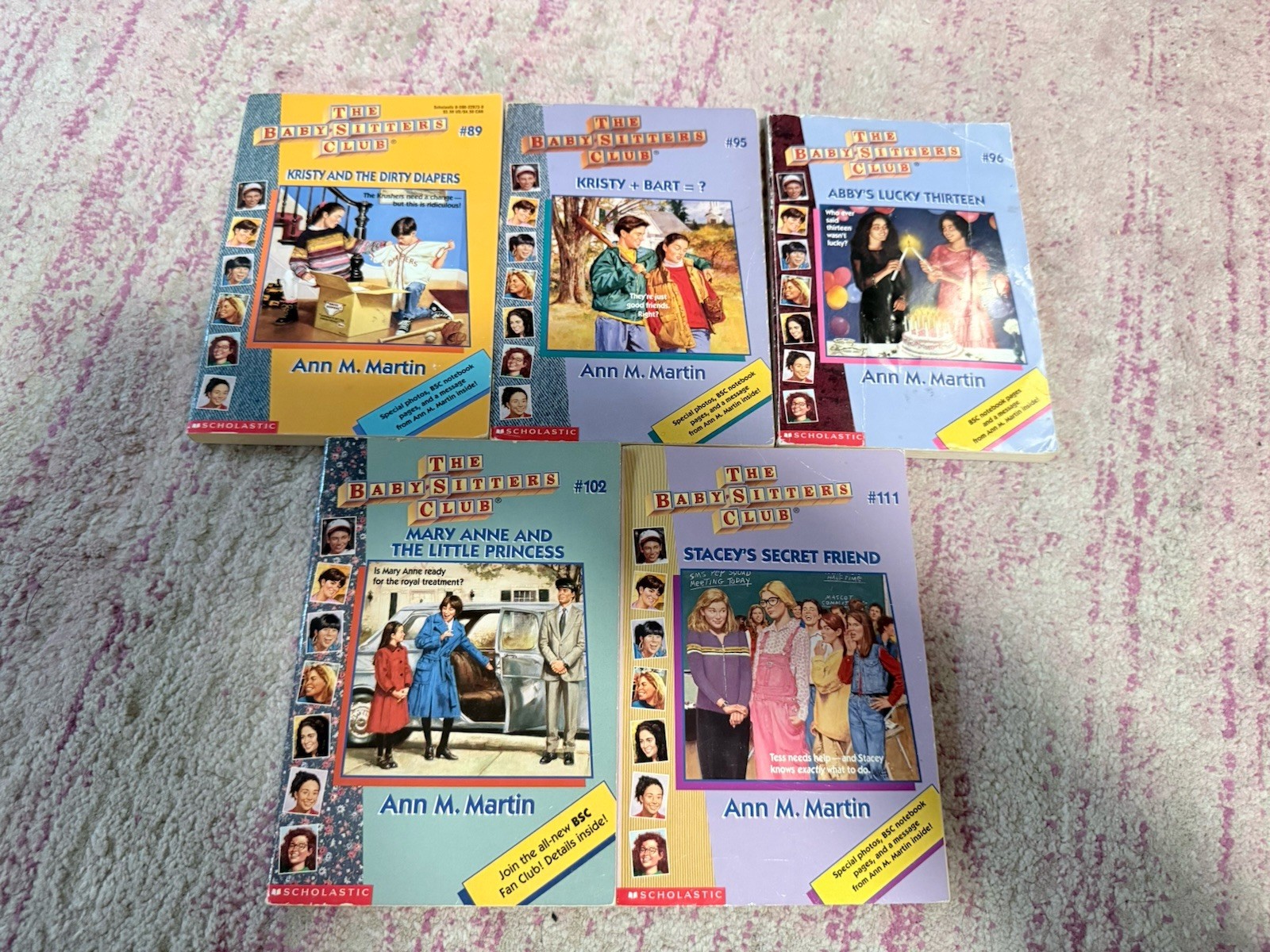 Lot Of 5 Vintage Babysitters Club Chapter Books #89, 95, 96, 102, 111 Scholastic