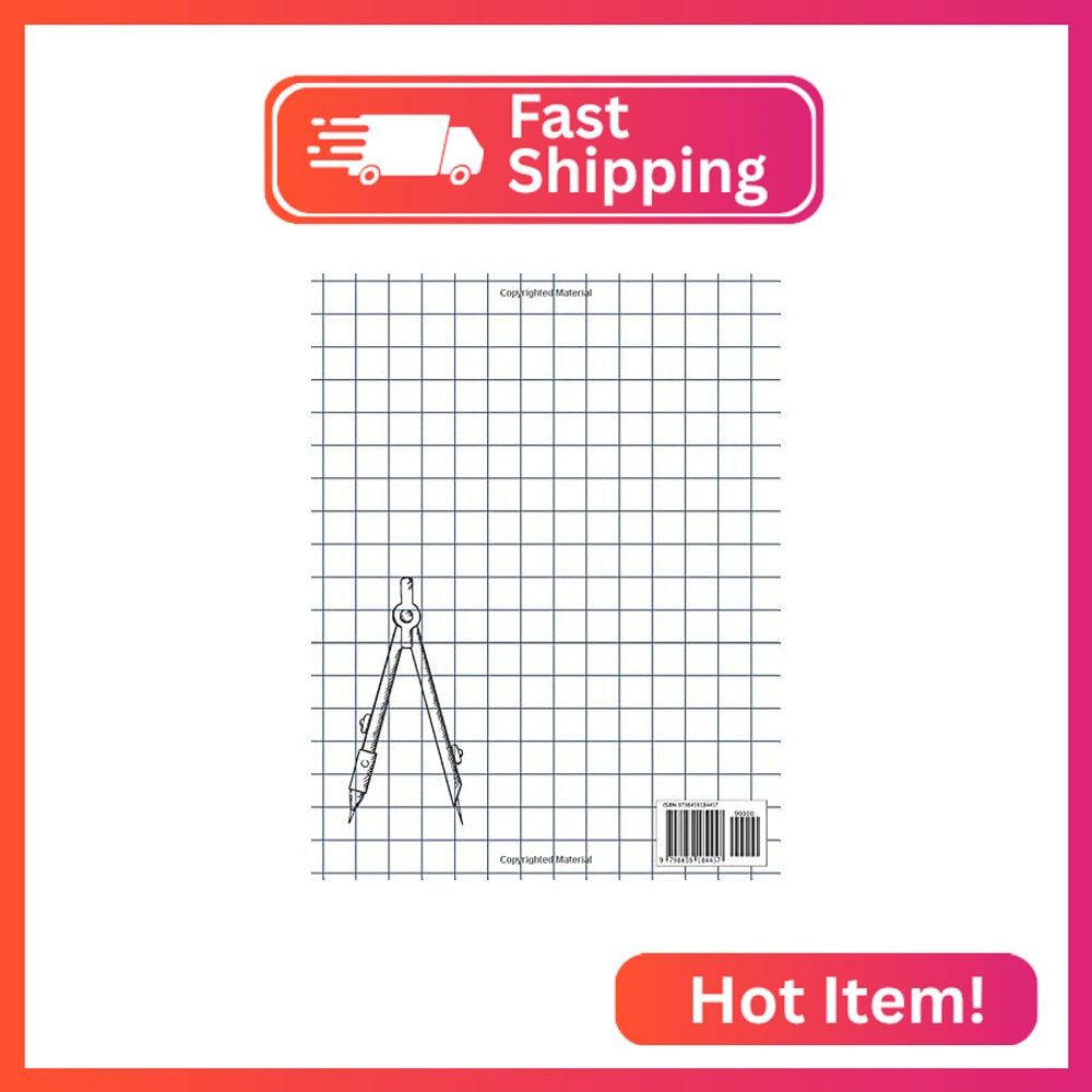 school smart double sided Graph paper notebook : 1/2 inch squares (100 pages) li