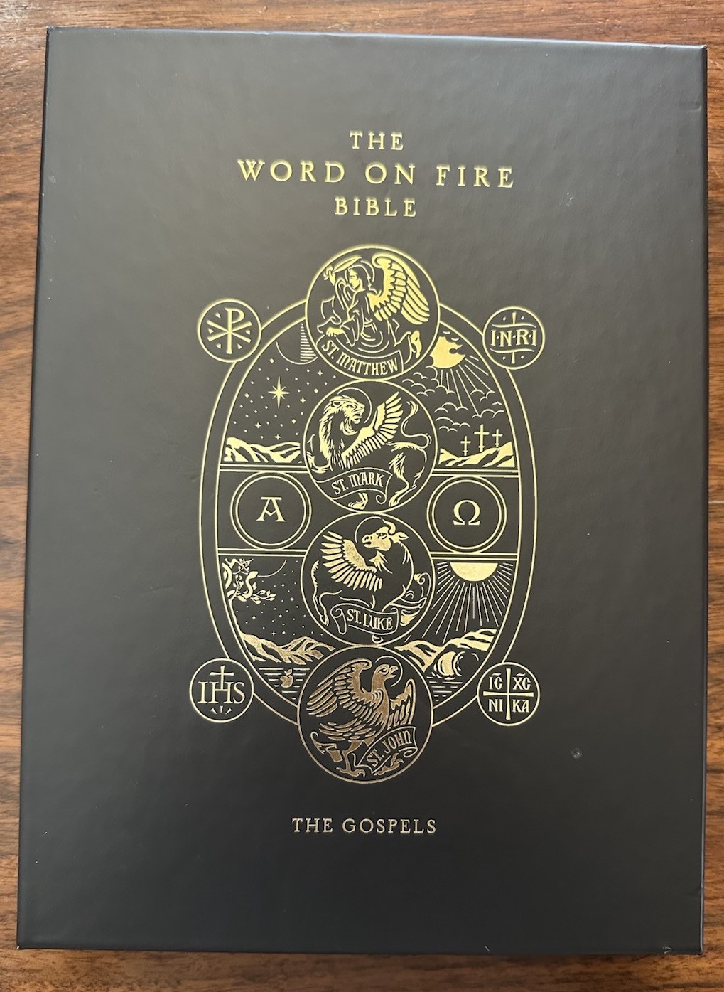 Word on Fire Bible Volume 1 The Gospels Leather Binding Bookmark Gold Gilt