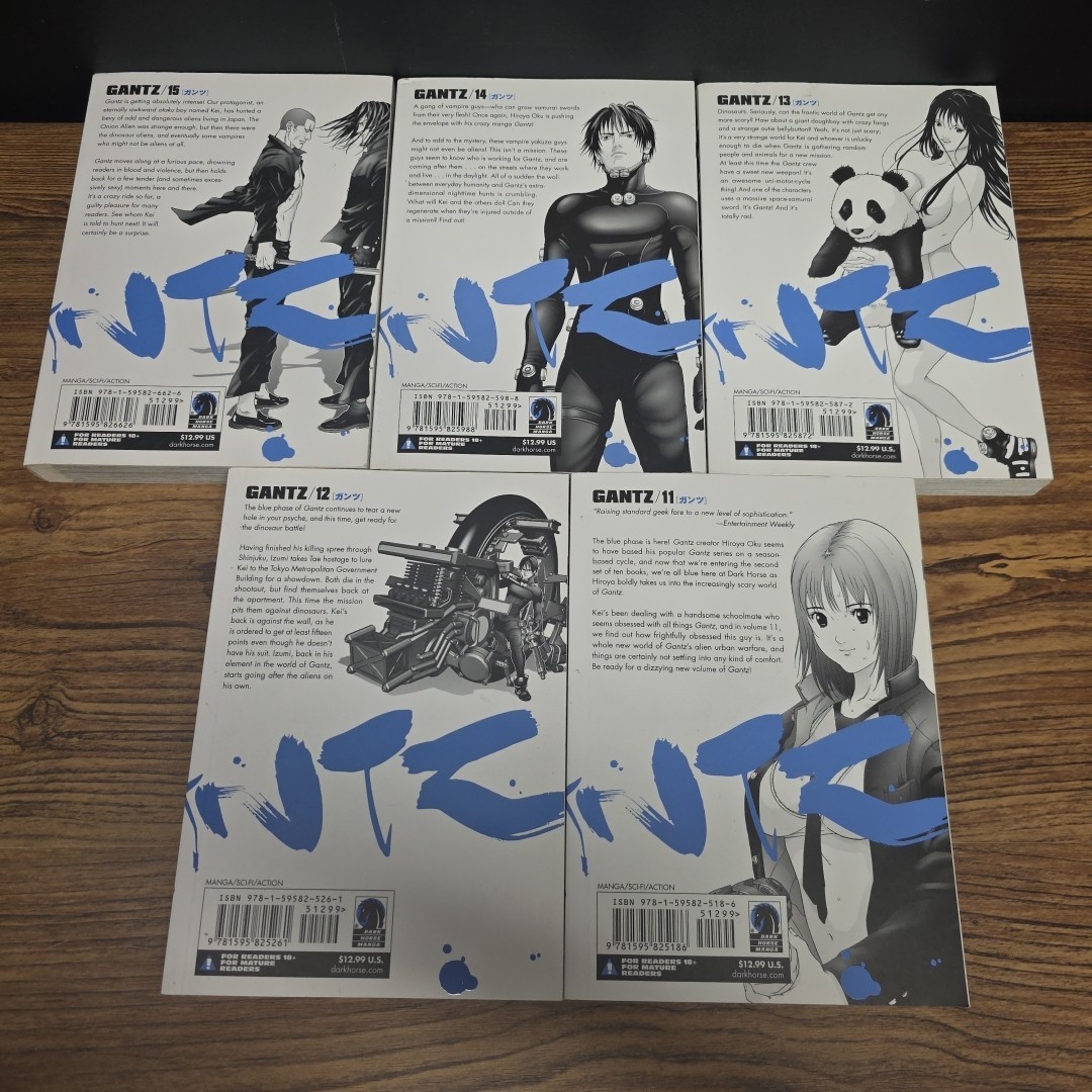 9x LOT ~ Gantz Volumes 7 8 9 10 11 12 13 14 15 Hiroya Oku ~ Manga, English