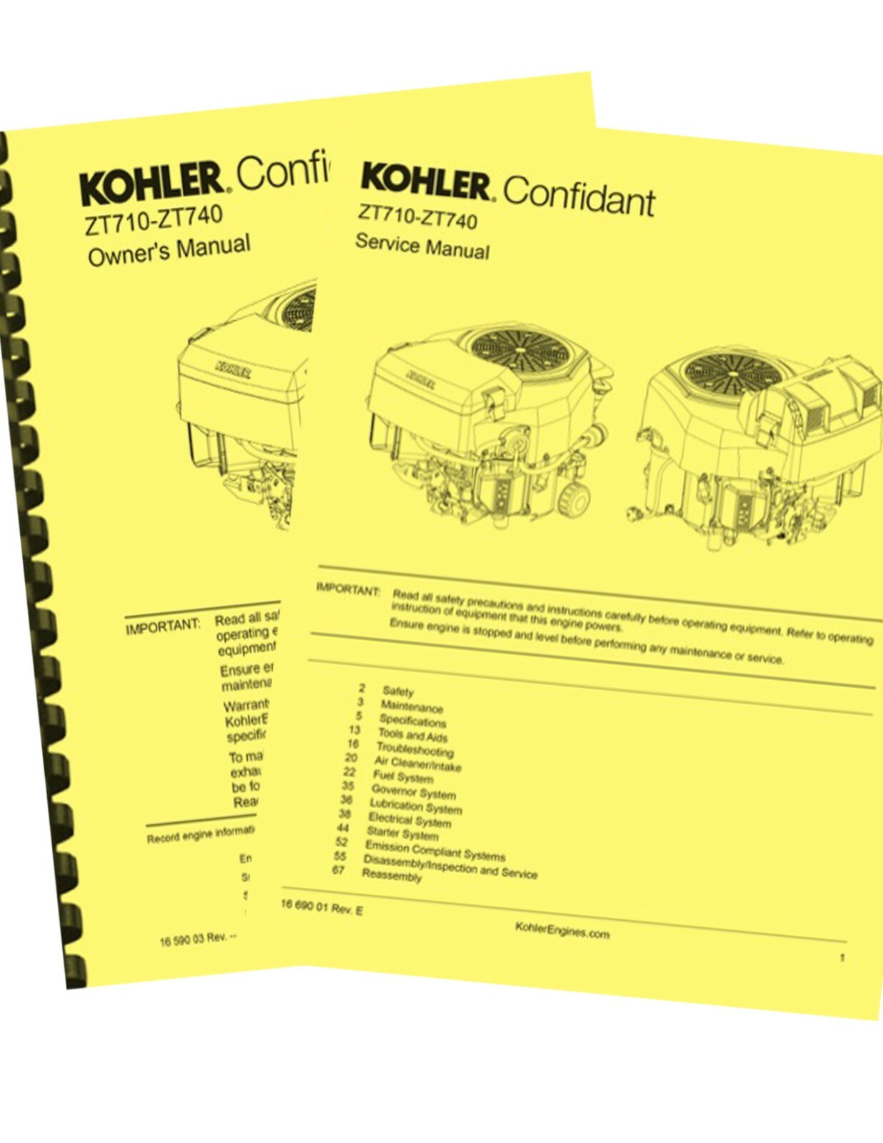 Kohler Confidant ZT710-ZT740 2-in-1 OWNER’S MANUAL & REPAIR SERVICE MANUAL