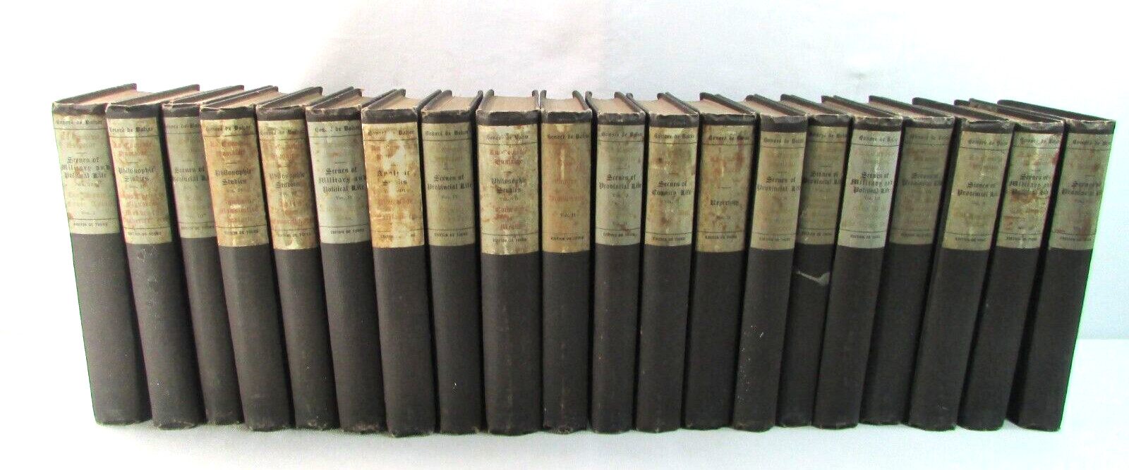 Honore de Balzac 20 Volumes 1899 Antique Distressed Décor Book Set
