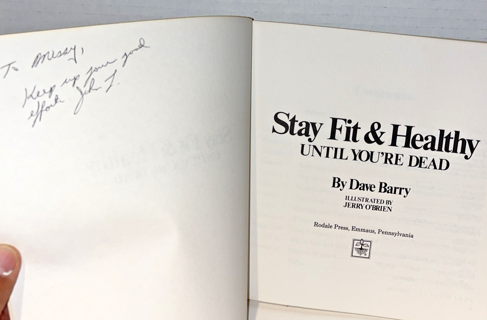 Signed Dave Barry Babies & Other Hazards 1984 Collection Of Humor Essays Comedy