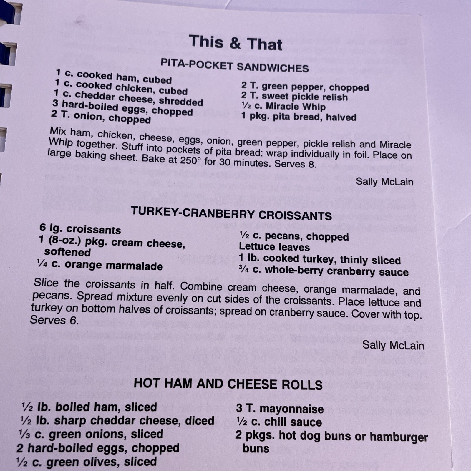 Morgantown WV cook book cookbook 2001 community spiral 104 pages of recipes