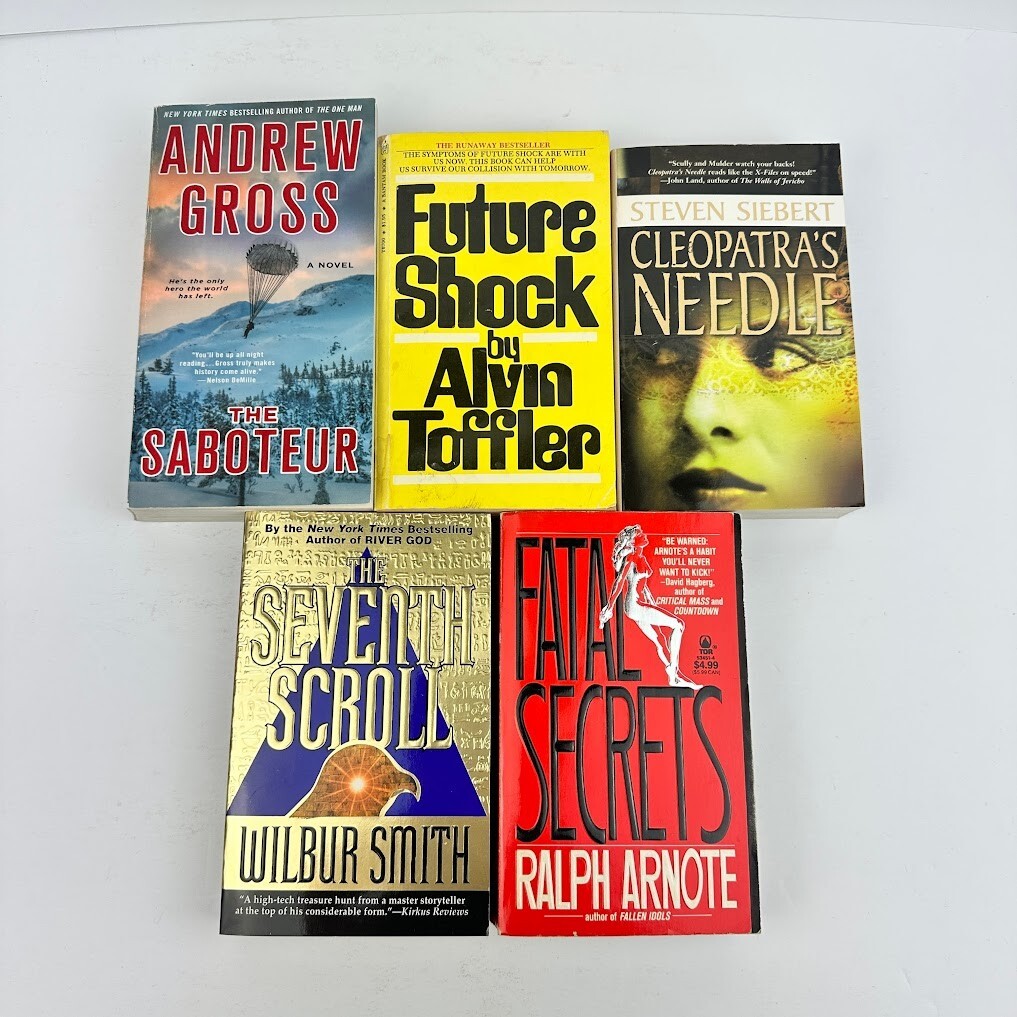Lot of 5 Crime Horror Adventure PB Books/Novels Multiple Titles/Authors