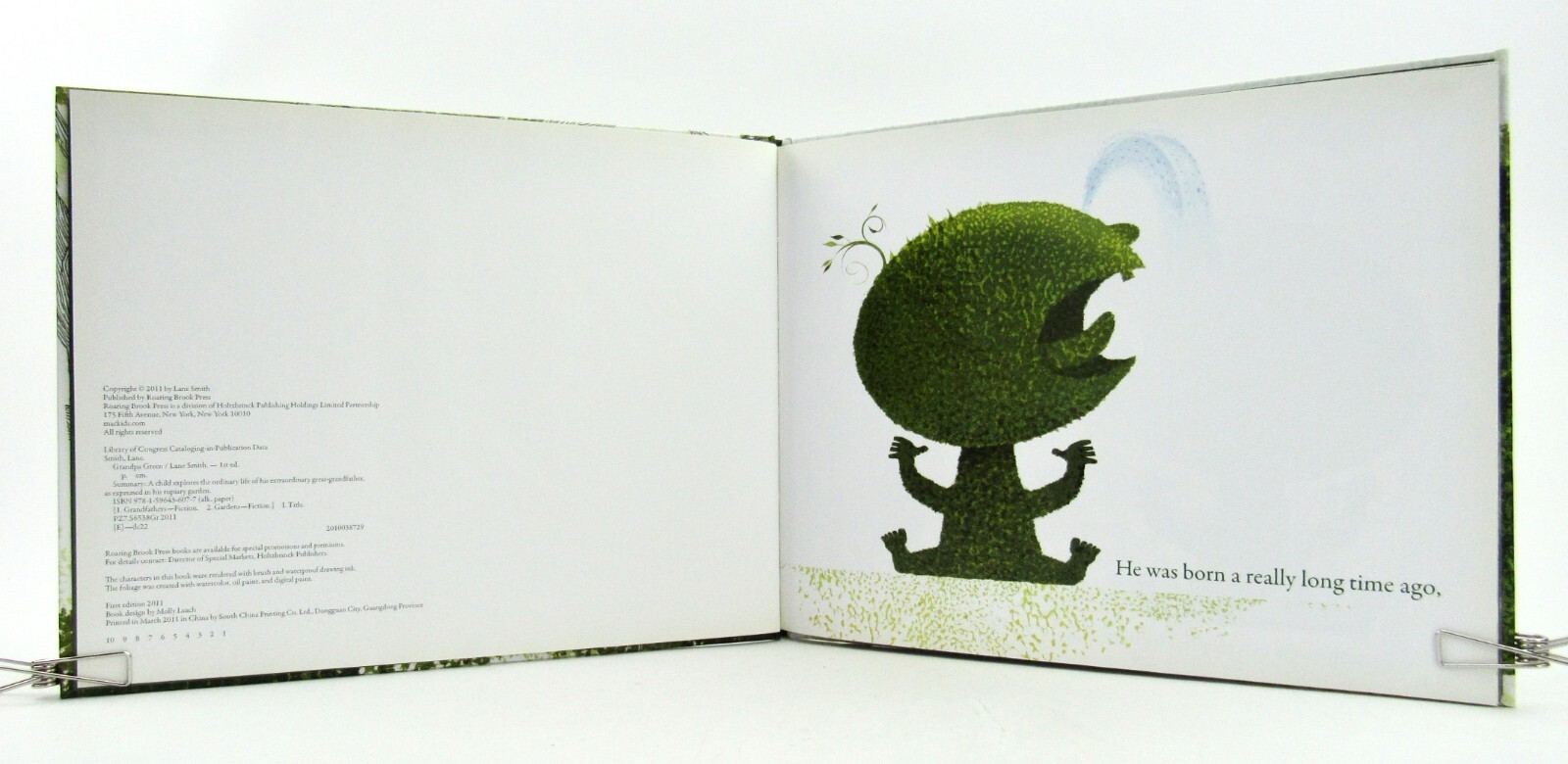 GRANDPA GREEN Lane Smith 2011 Roaring Brook Press HBDJ Signed 1st Caldecott EXC