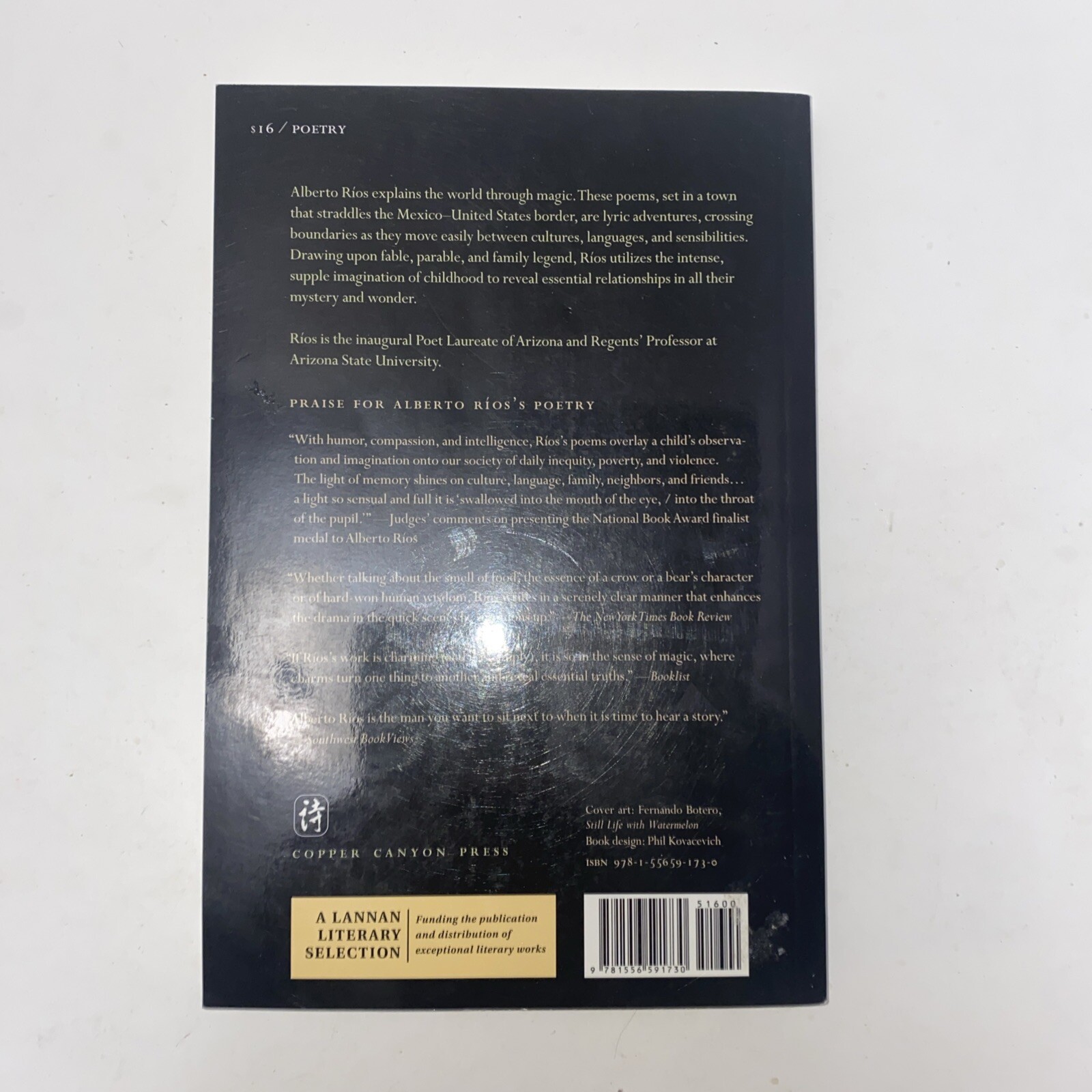 The Smallest Muscle in the Human Body Alberto Rios Poetry Book PB Copper Canyon