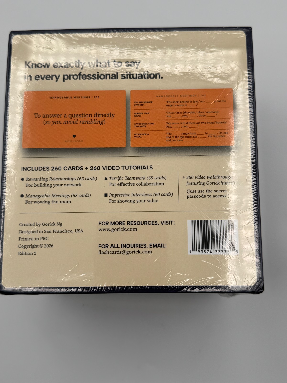 Gorick Ng How to Say It Ultimate Bundle 260 Flashcards + 260 Videos New