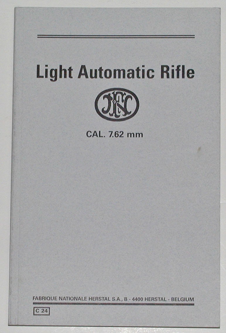 FN FAL Rifle Manual 1970’s vintage Type II FNH 7.62mm Rifle Manual
