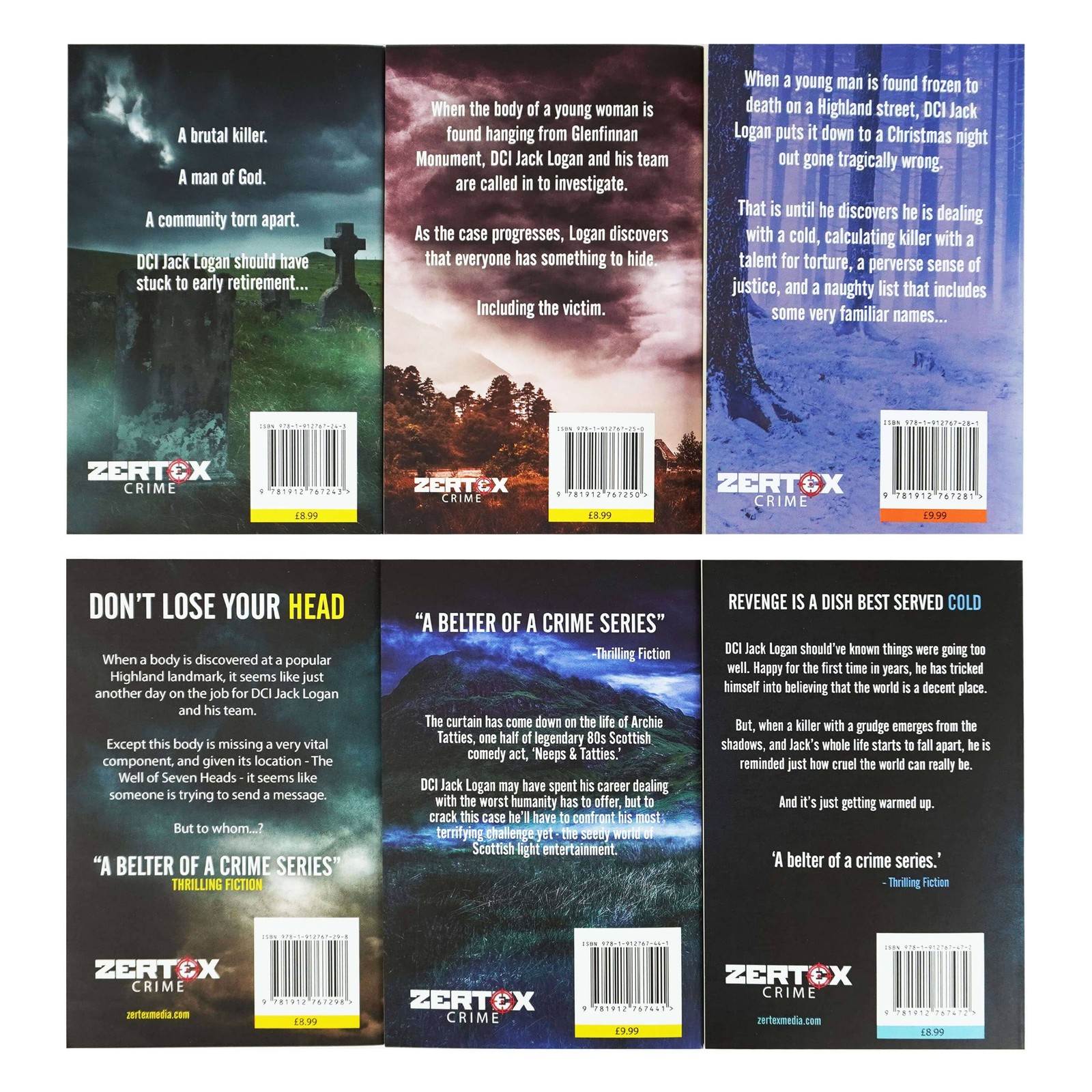 DCI Logan Crime Thrillers Series by JD Kirk 6 Books (Book 7-12) – PB