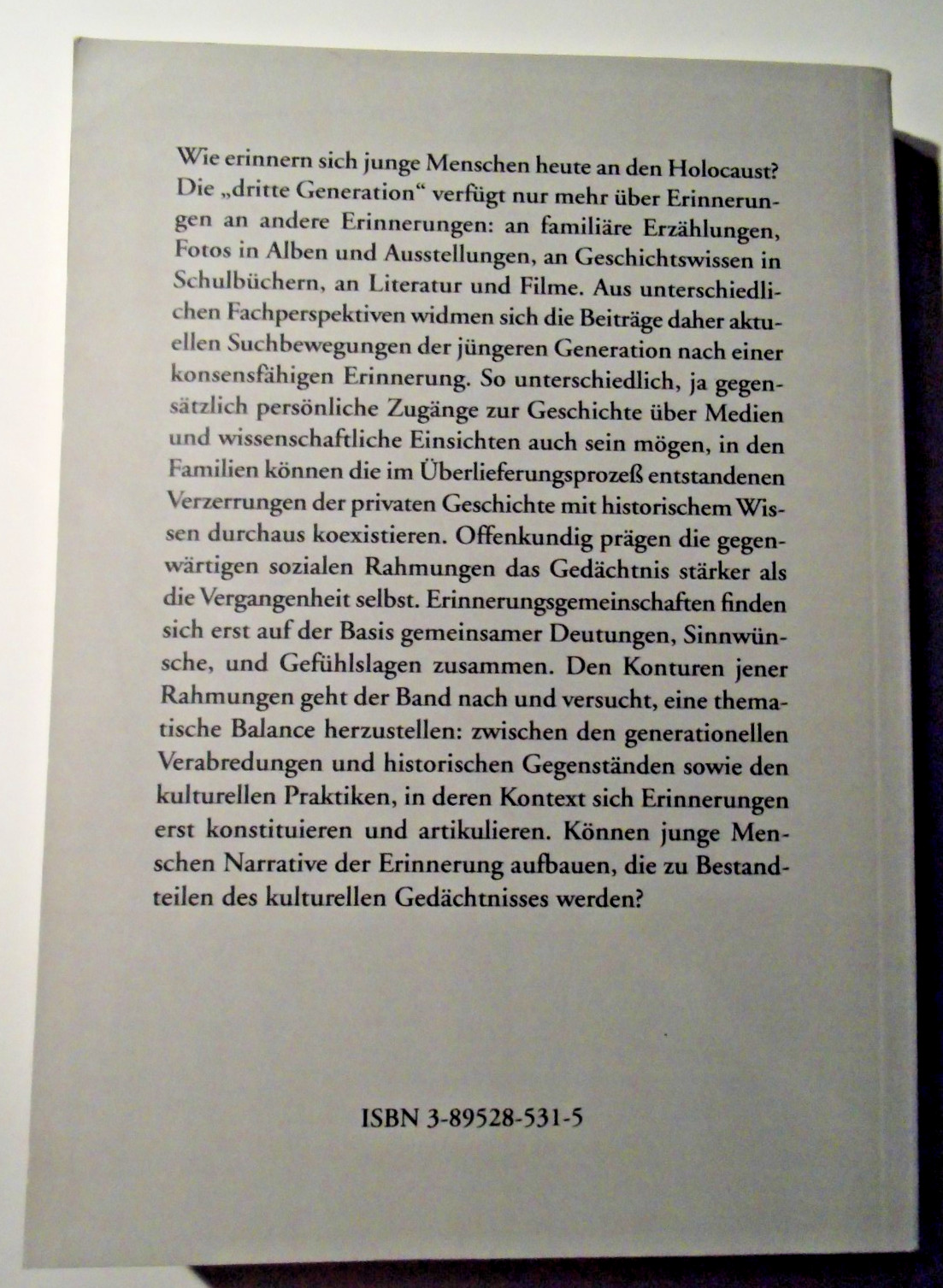 Erinnern des Holocaust? von Jens Birkmeyer, Aisthesis Verlag