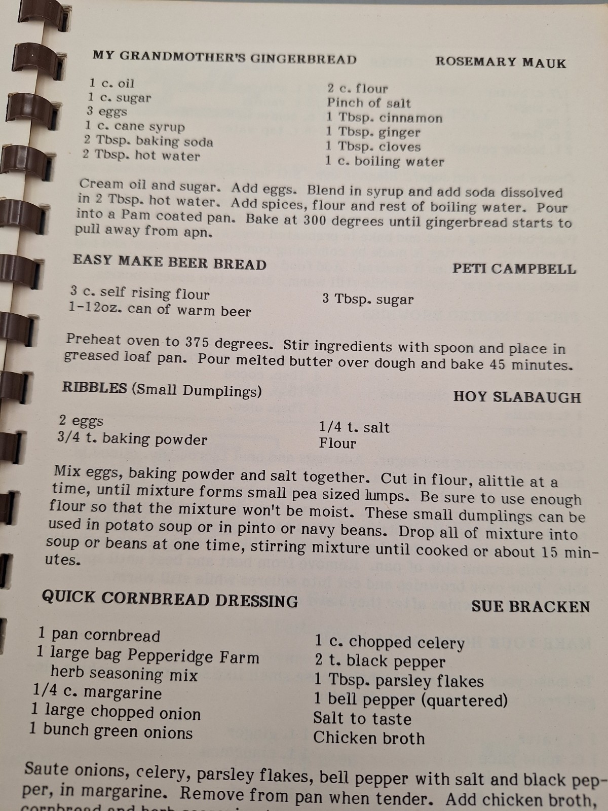 Crosby American Legion Auxiliary Unit #658 ~ Home Town Recipes ~ Crosby, TX