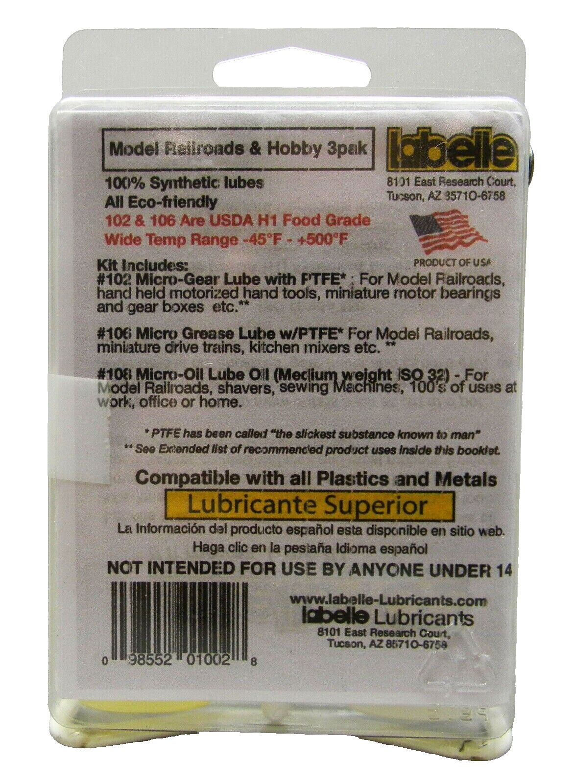 Labelle 3-Pack (102, 106, & 108) Synthetic Oil & Lube Kit #1002~NEW