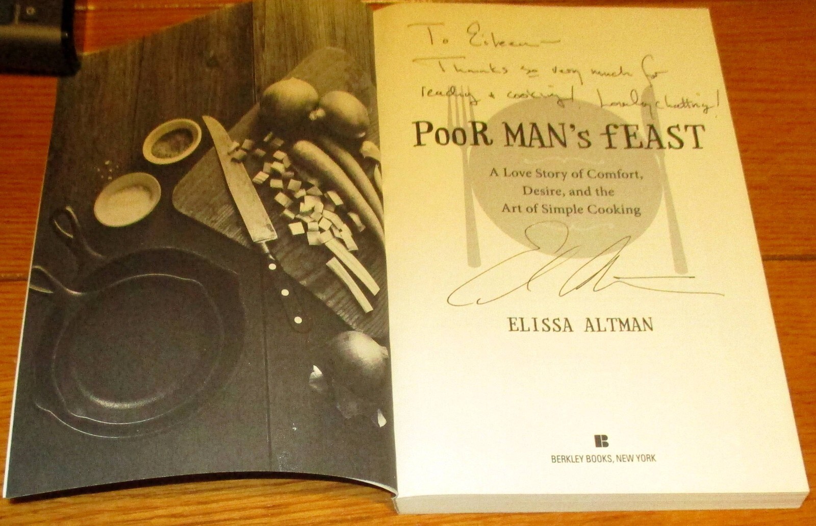 2013 Poor Man’s Feast by Elissa Altman SIGNED Softcover 297 Pages