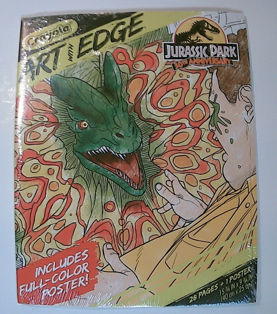 Crayola Art With Edge JURASSIC PARK 30th Anniversary 28 Pages + 1 Poster Sealed!