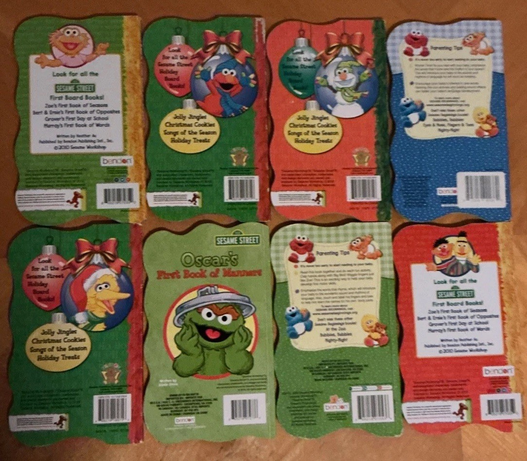 Bendon SESAME STREET Shaped Board Books Lot of 8 Beginnings & First Books 2000’s