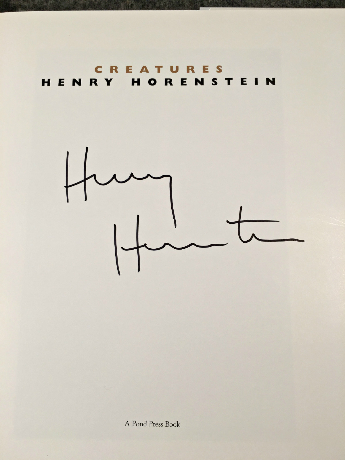 Creatures by Henry Horenstein (1999, Hardcover, Deluxe). Signed by the author.