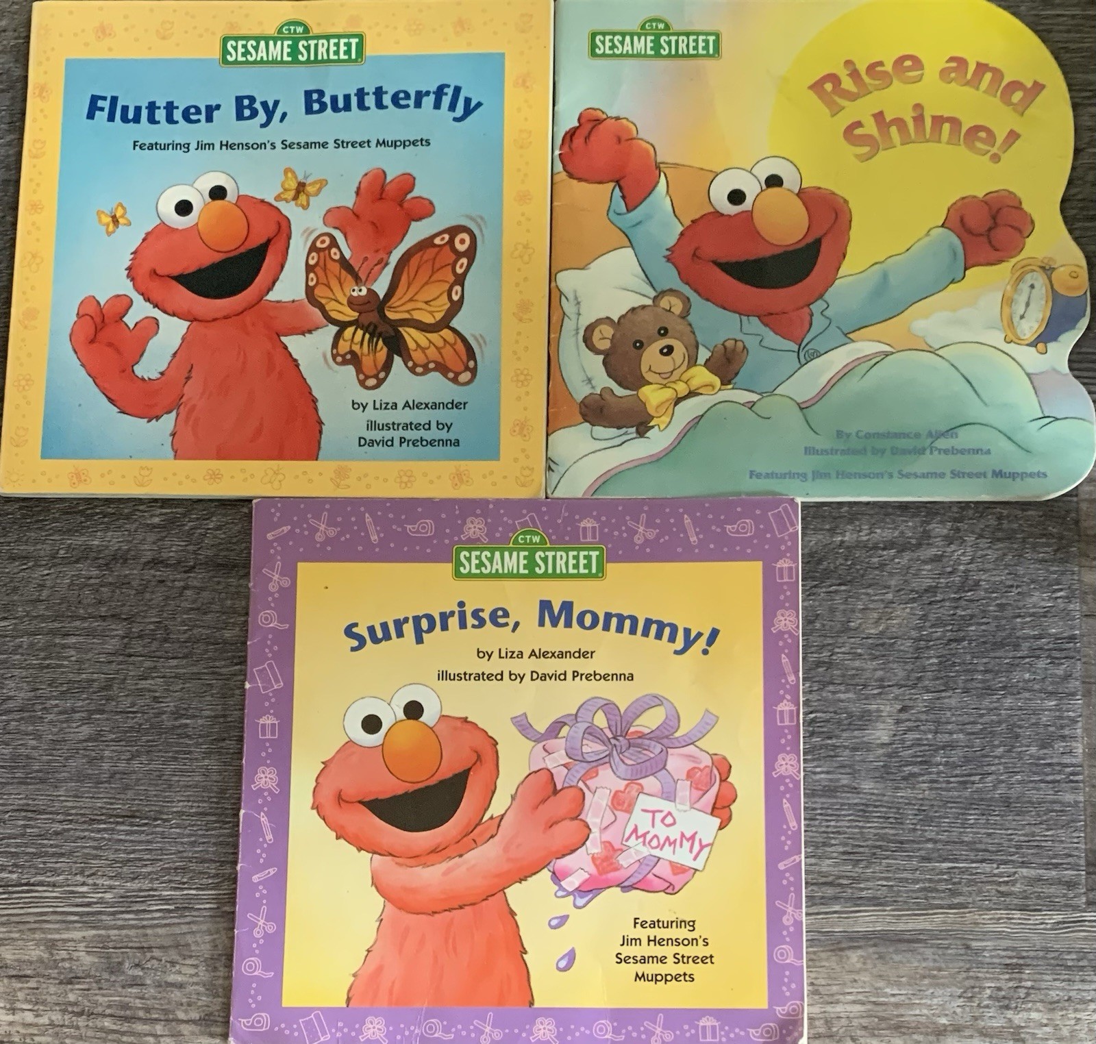 RARE! Lot Of 3: 1st Vtg Trade PB Ed. Jim Henson’s CTW Elmo Books Set; ACCEPTABLE