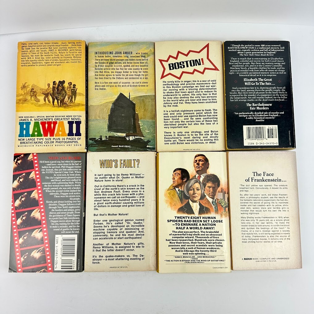 Lot of 8 Vintage Mystery Adventure PB Novels/Books Multiple Titles & Authors