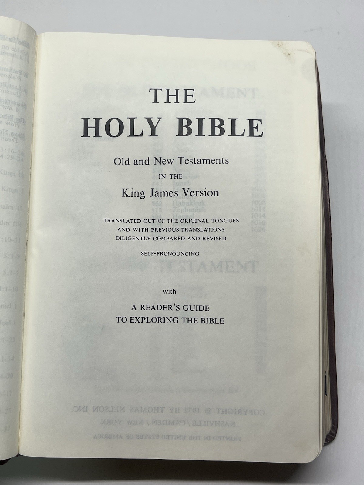1972 Holy Bible KJV Reference Edition Nelson/ Genuine Leather Red Letter