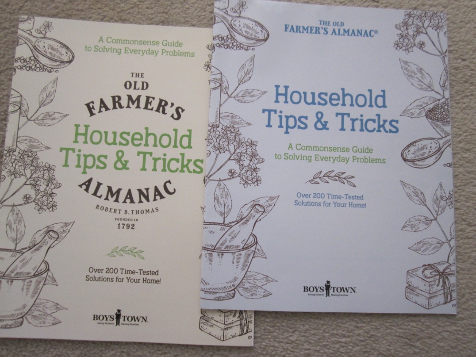 Farmer’s Almanac Household Tips & Tricks Booklets , 2023 &2025, Boys Town Press