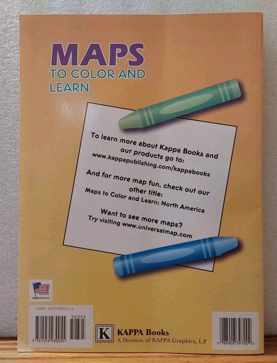 Europe Maps to Color and Learn Kappa Activity Book School Learning 2009