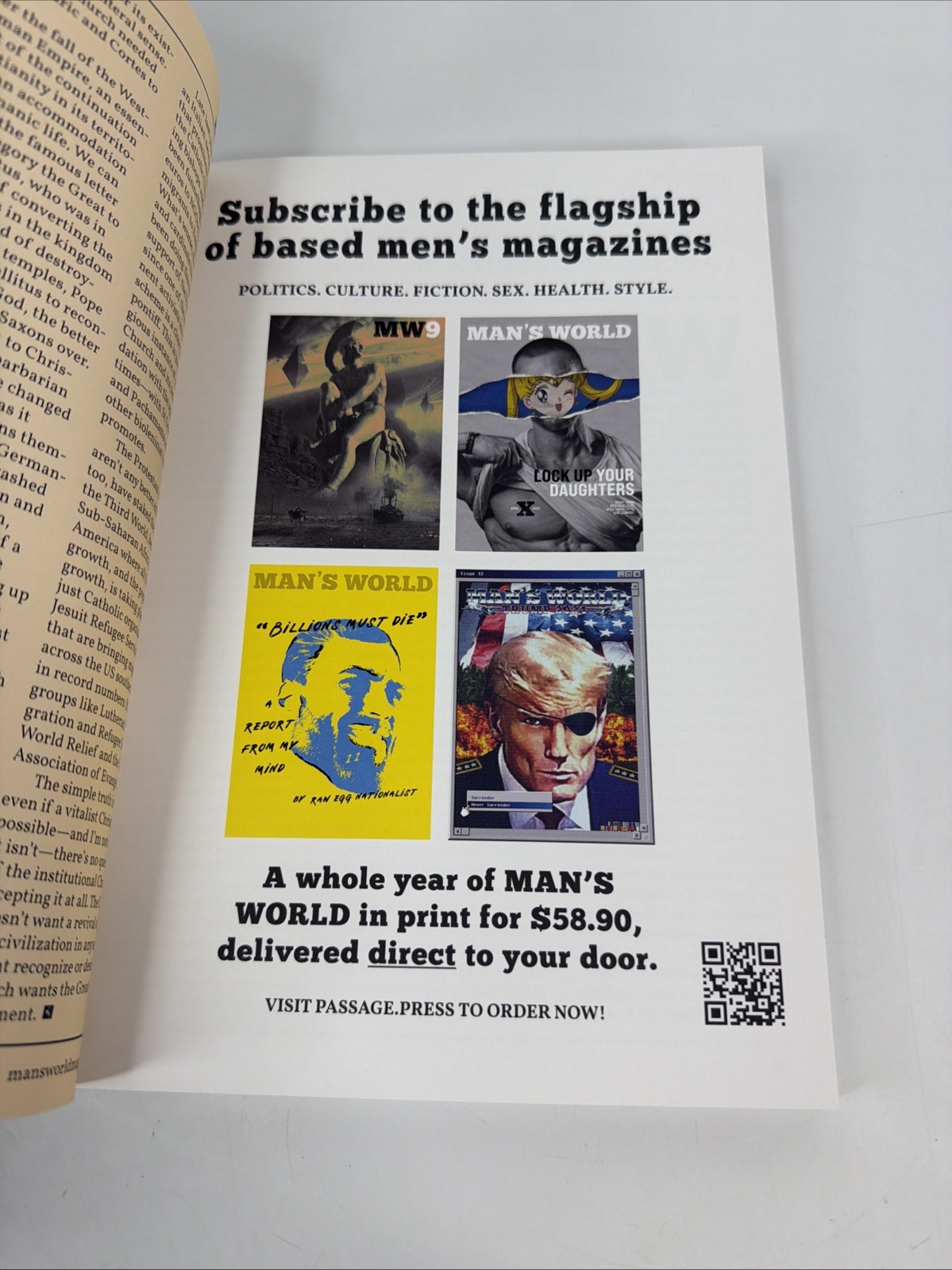 Man’s World Magazine Issue #13 Print Paperback Book Reading Comics Code