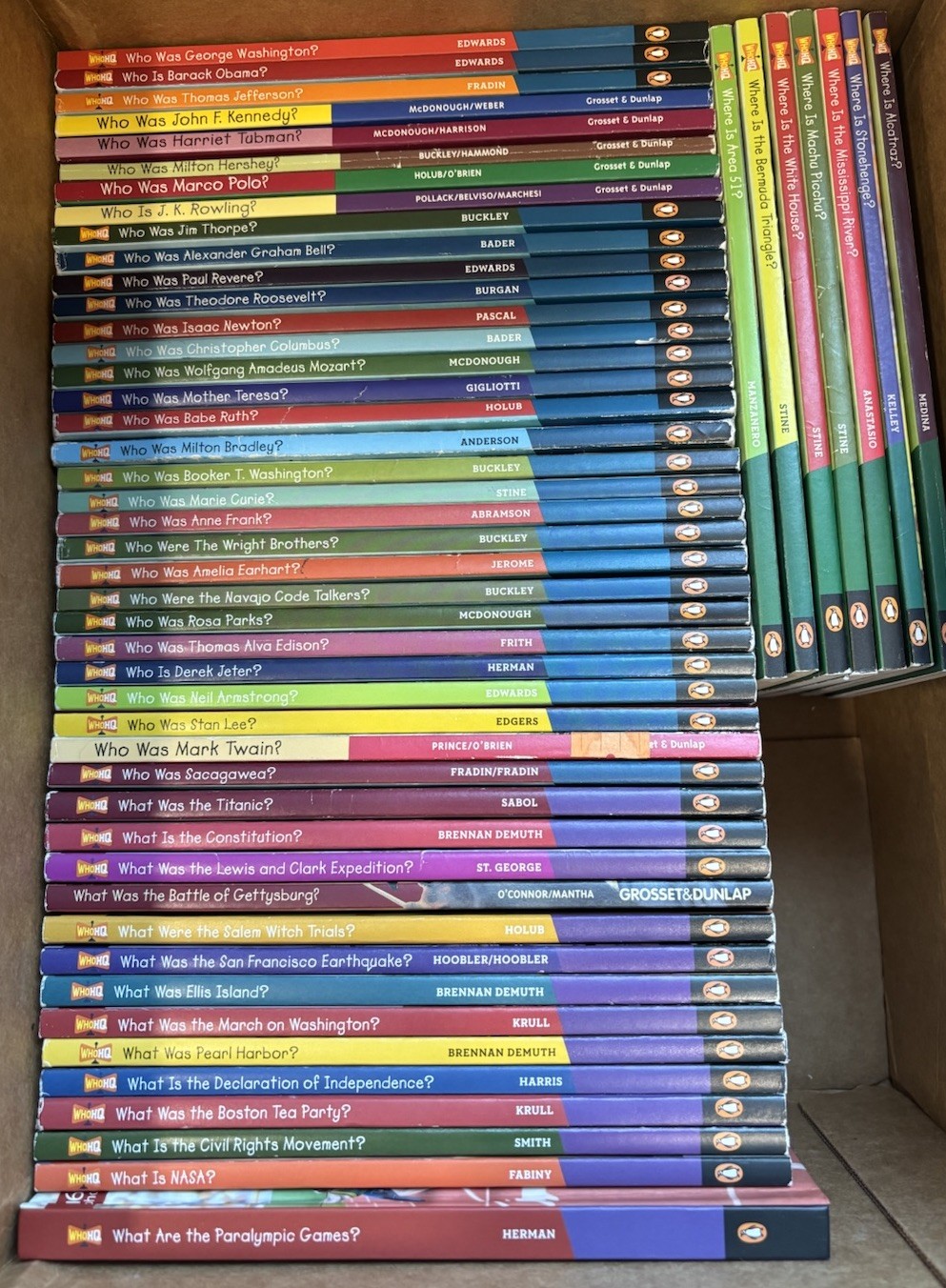 WHO HQ HUGE LOT – 52 books – Who Was? What Was? Where Is? Homeschool History