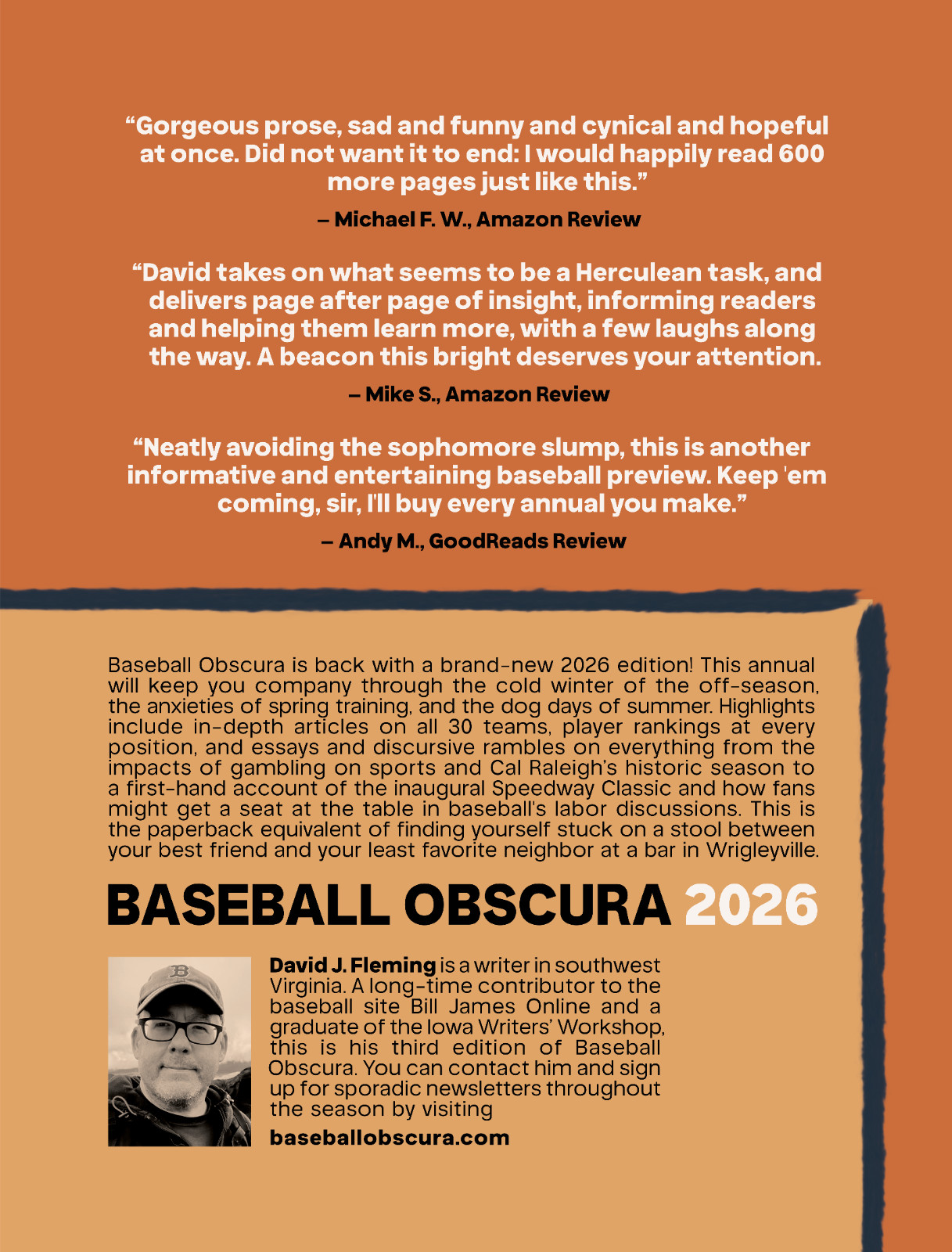 Baseball Obscura 2026 – Buy from the Author, Signed by David Fleming