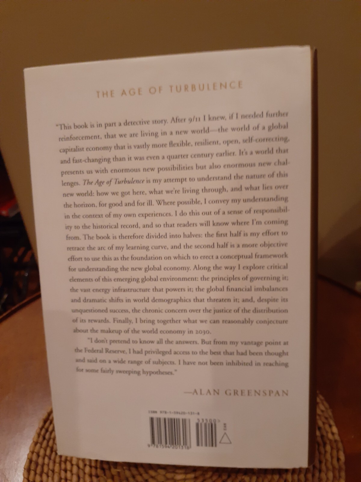 NEW HB BOOK W/DUST COVER THE AGE OF TURBULENCE ALAN GREENSPAN 544 PAGES